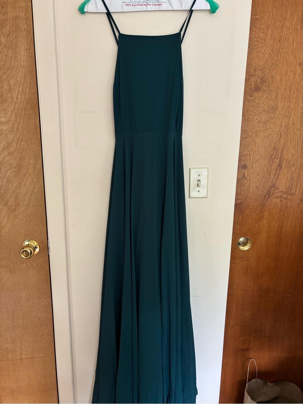 Lulu’s Green Spaghetti Strap Maxi Dress